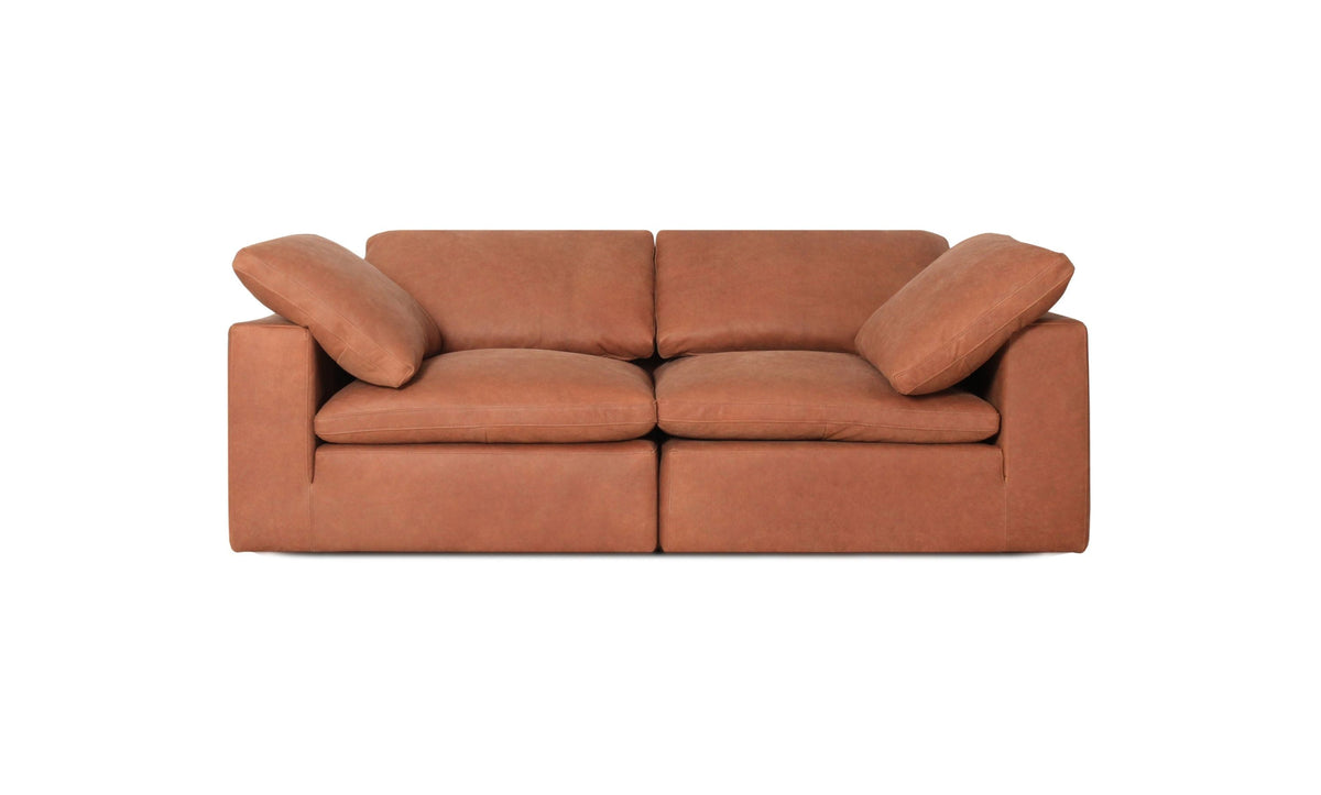 Cloud Classic Leather 2-Piece Modular Sofa in Nubuck Leather