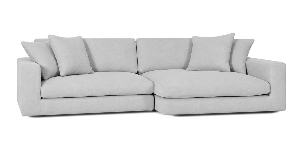 Cloud Cove 2-Piece Chaise Sofa in Light Grey — Left Arm + Right Chaise