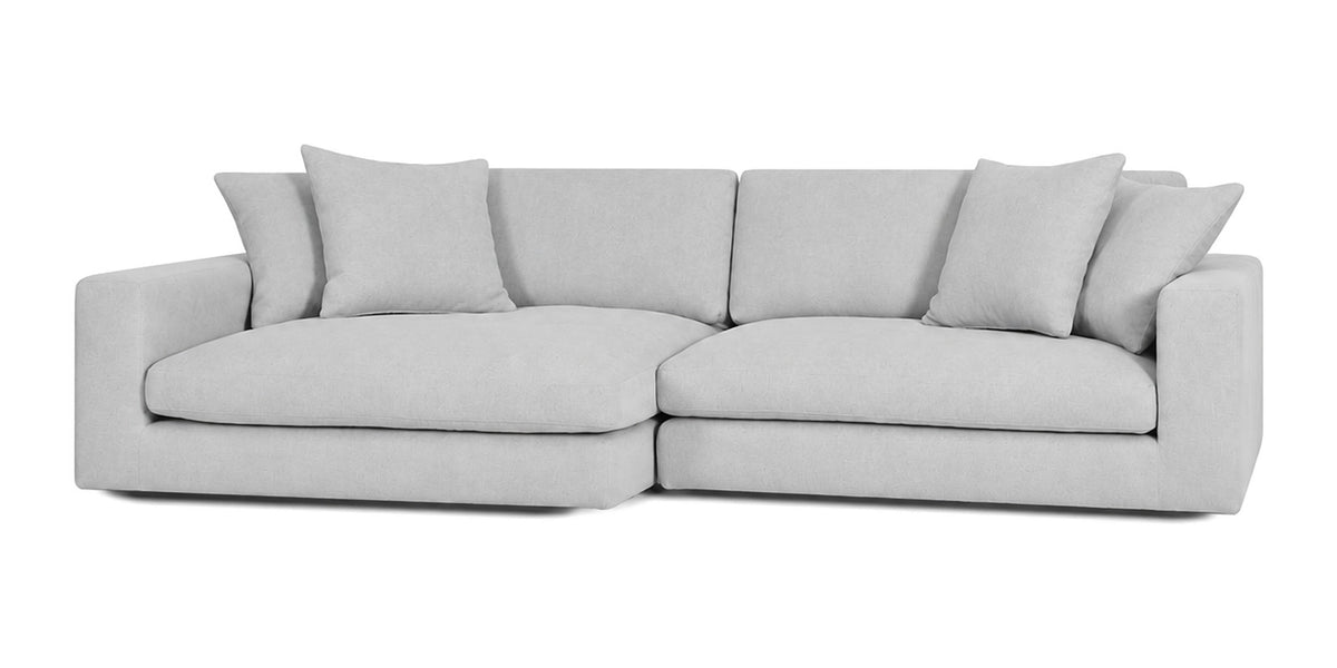 Cloud Cove 2-Piece Chaise Sofa in Light Grey — Right Arm + Left Chaise