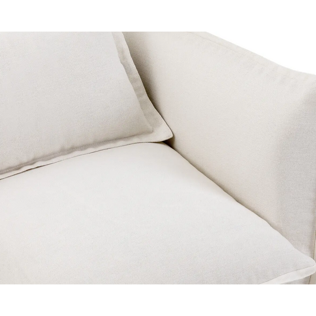 Coastal | Linen Style Slipcovered Feather 1 Seater Sofa - Banana Home