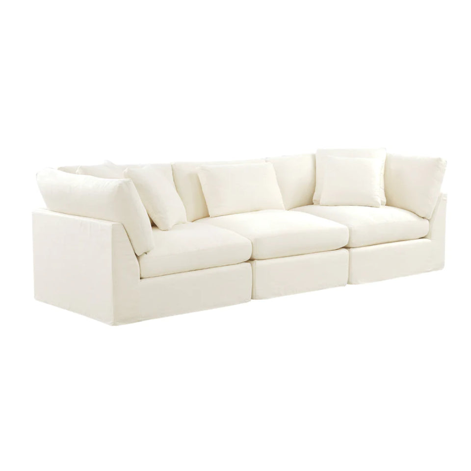 Bayside | Linen Feather Modular Couch 3 Pcs