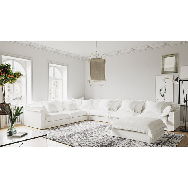 Cosy | Feather Cloud Modular Couch 6 Pcs Straight with Ottoman
