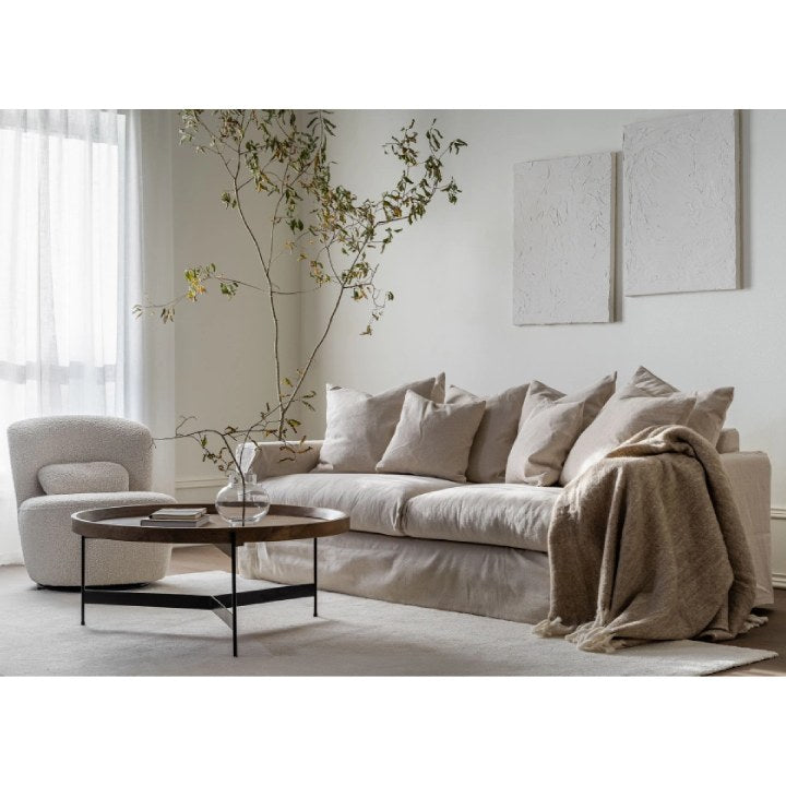 Hampton | Linen Feather Sofa 3 Seater