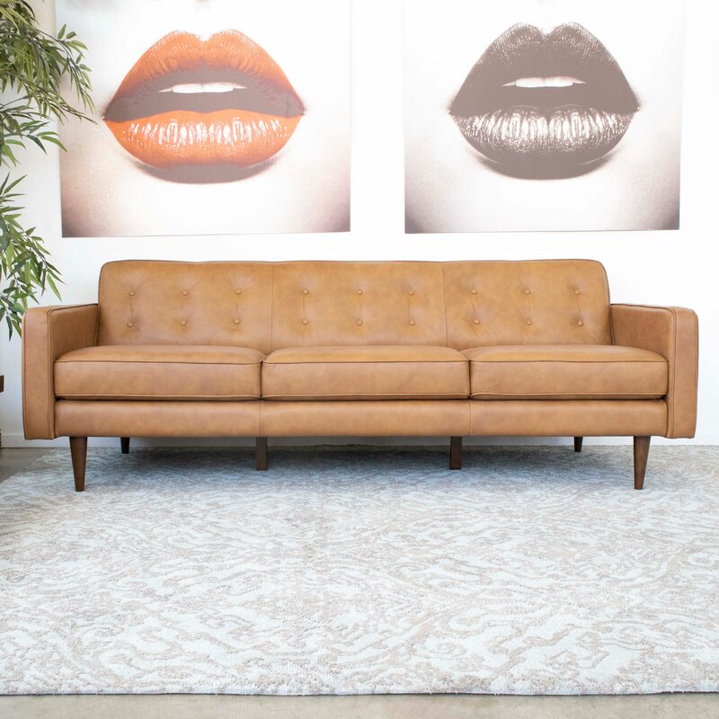 Lottie | 3 Seater Sofa Tan Leather - Banana Home
