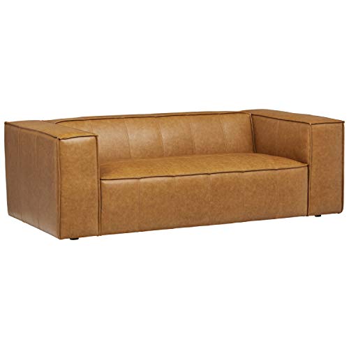 Baree | Large Boxy Leather 3 Seater Sofa