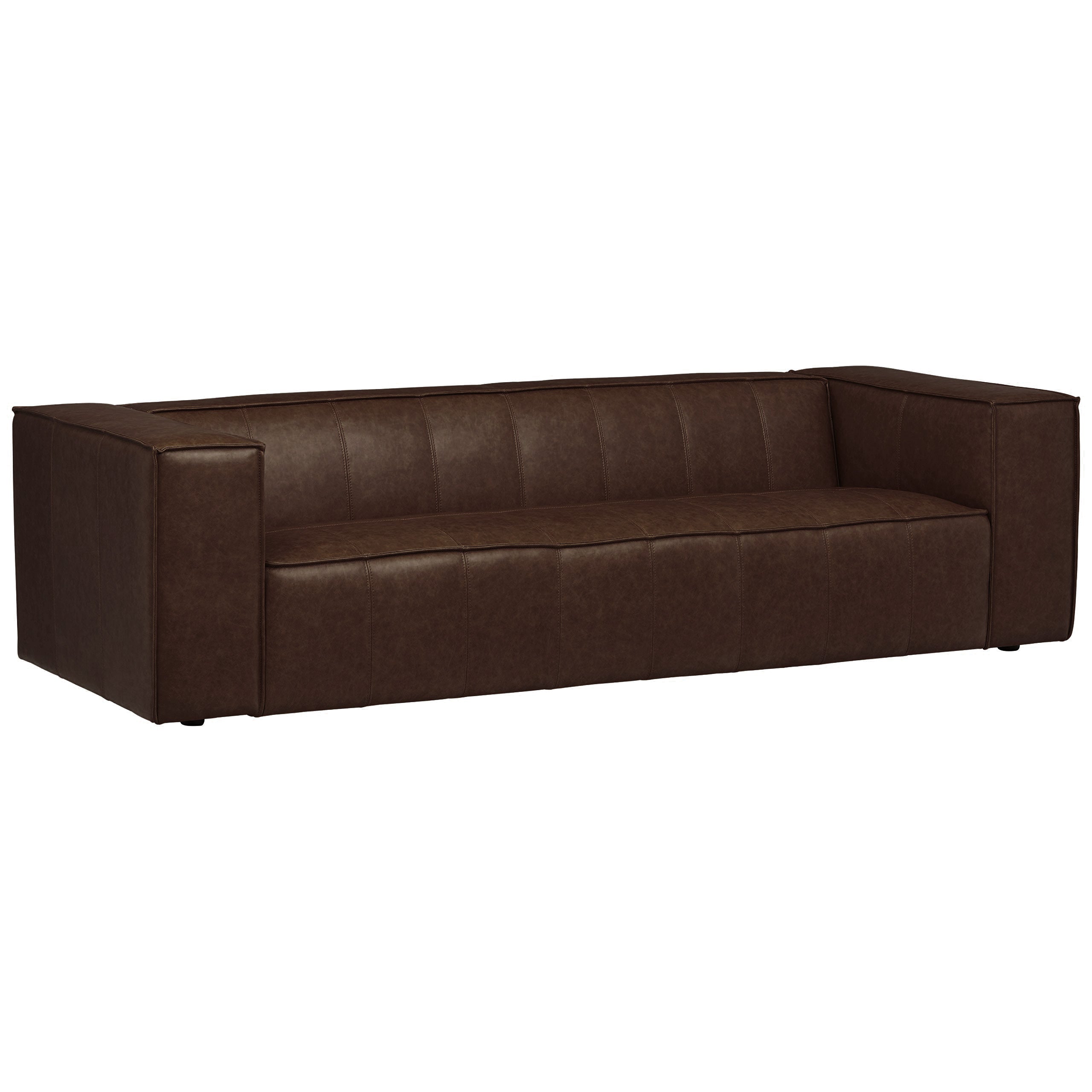 Baree | Large Boxy Leather 3.5 Seater Sofa