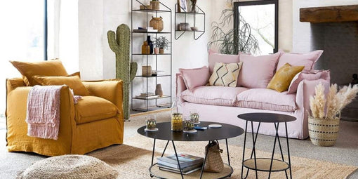 Colorful Scandinavian Living Room