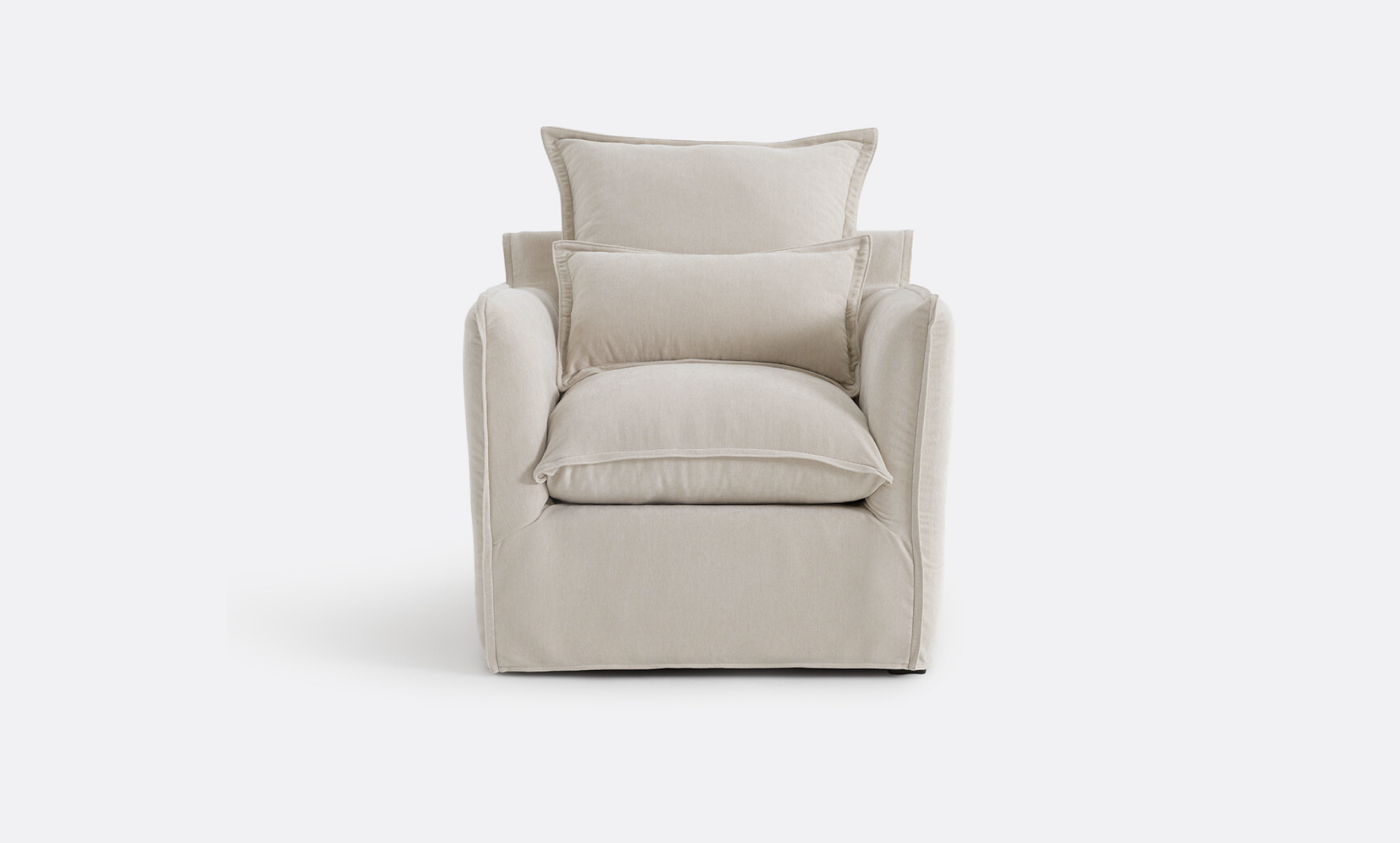 Coastal | Linen Style Slipcovered Feather Armchair Sofa