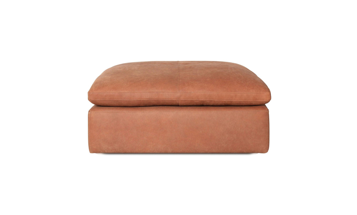 Cloud Classic Leather Ottoman in Nubuck Leather