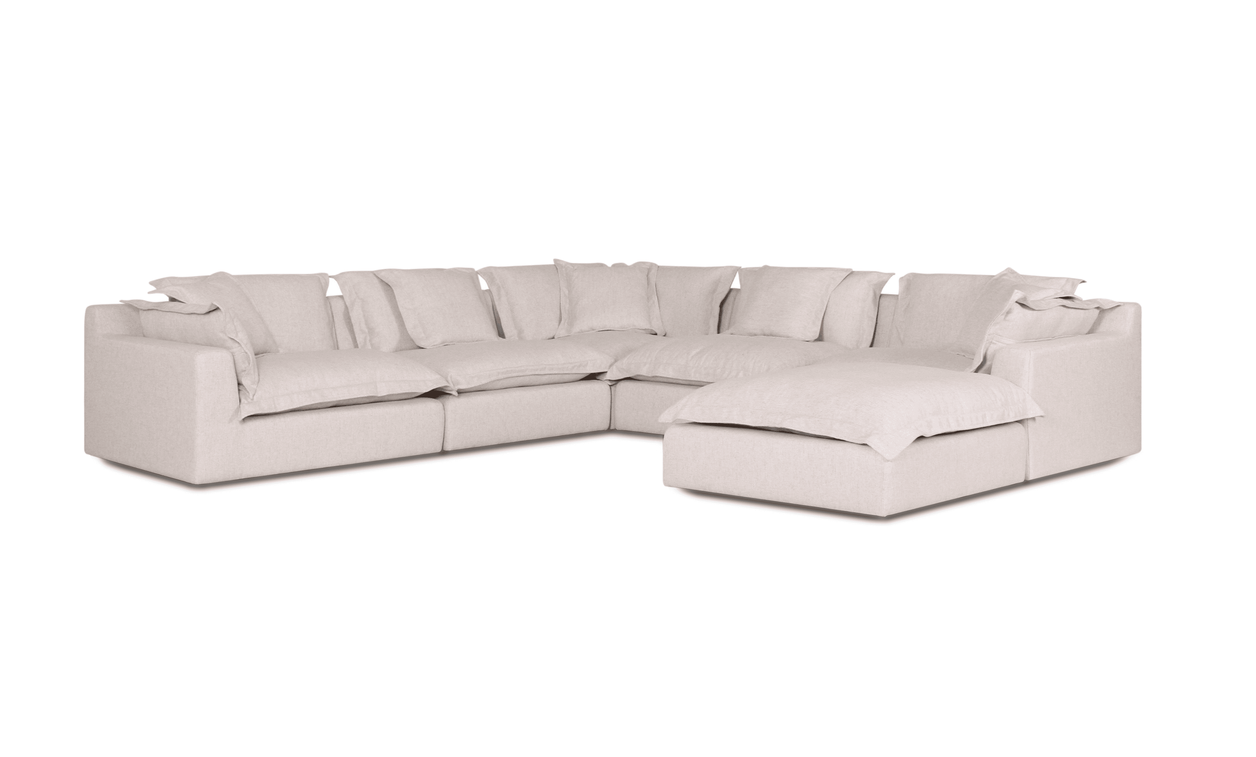 Cloud Cosy | Feather Cloud Modular Couch 5 Pcs Corner with Ottoman