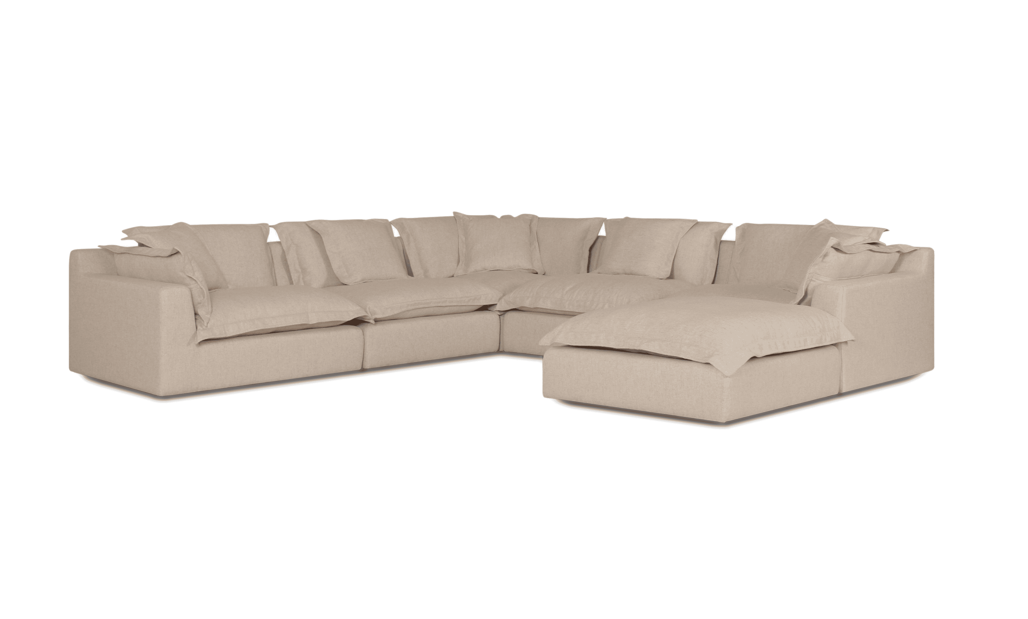 Cloud Cosy | Feather Cloud Modular Couch 5 Pcs Corner with Ottoman