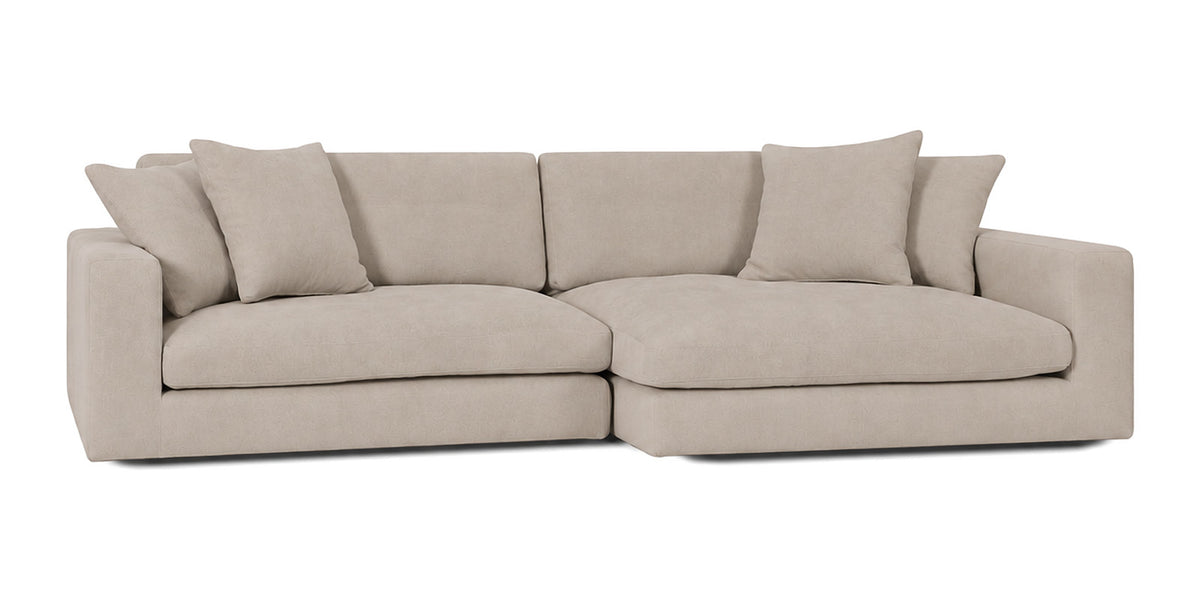 Cloud Cove 2-Piece Chaise Sofa in Almond Beige — Left Arm + Right Chaise