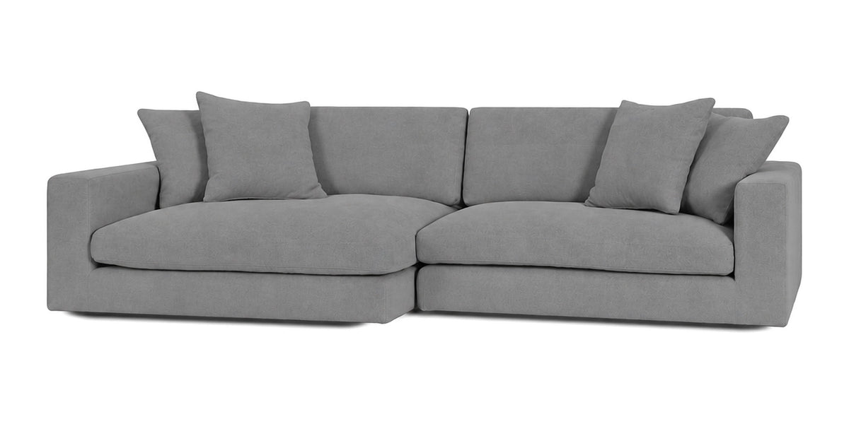 Cloud Cove 2-Piece Chaise Sofa in Medium Grey — Right Arm + Left Chaise