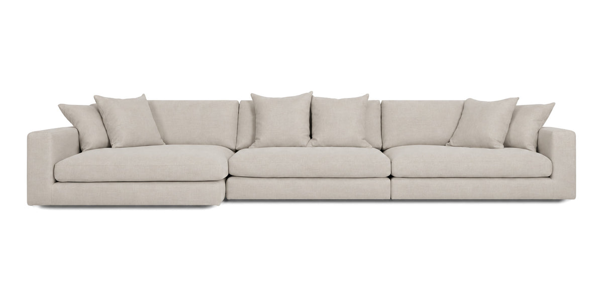 Cloud Cove 3-Piece Chaise Sofa in Oatmeal — Right Arm + Armless + Left Chaise