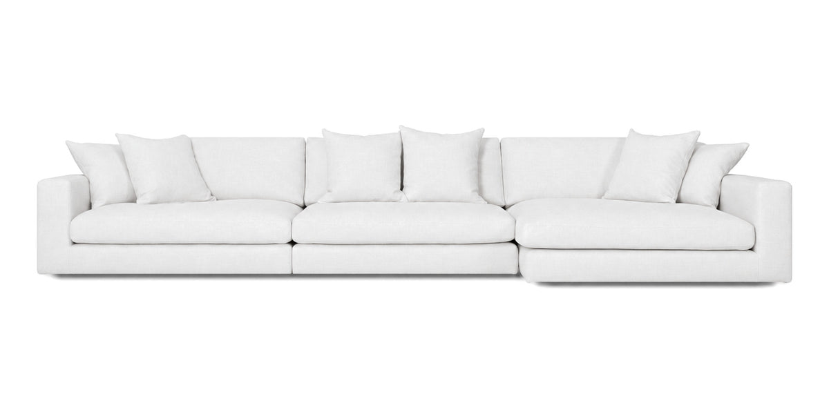 Cloud Cove 3-Piece Chaise Sofa in Warm White — Left Arm + Armless + Right Chaise