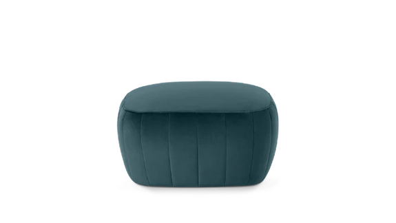 Blue velvet ottoman