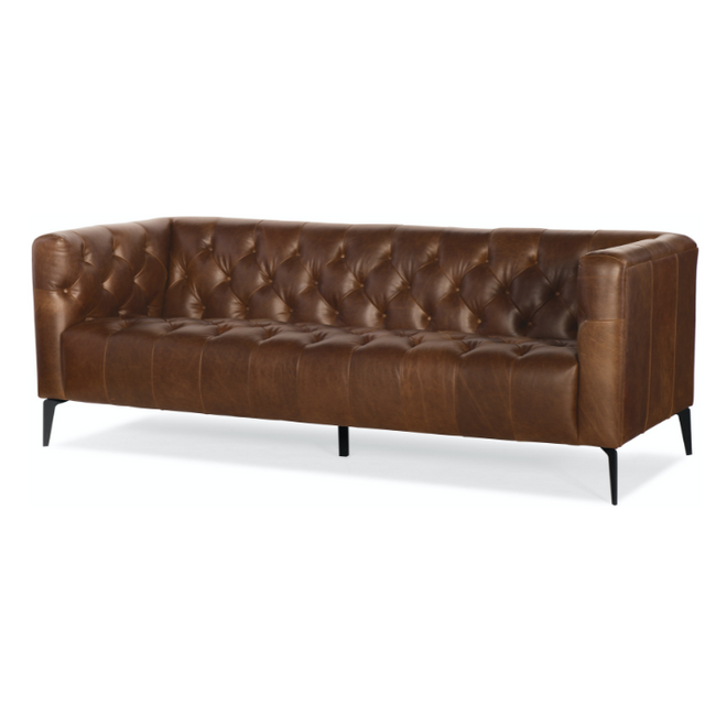 Terminal | 3 Modern Tufted Full Grain Leather Sofa - Banana Home