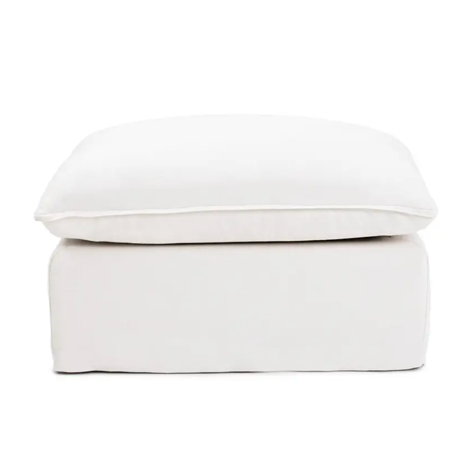 Coastal | Linen Style Ottoman - Banana Home