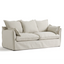 Coastal | Linen Style Slipcovered Feather 3 Seater Sofa - Banana Home