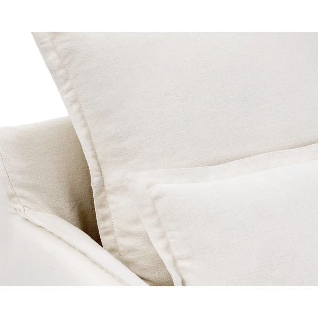 Coastal | Linen Style Slipcovered Feather 1 Seater Sofa - Banana Home