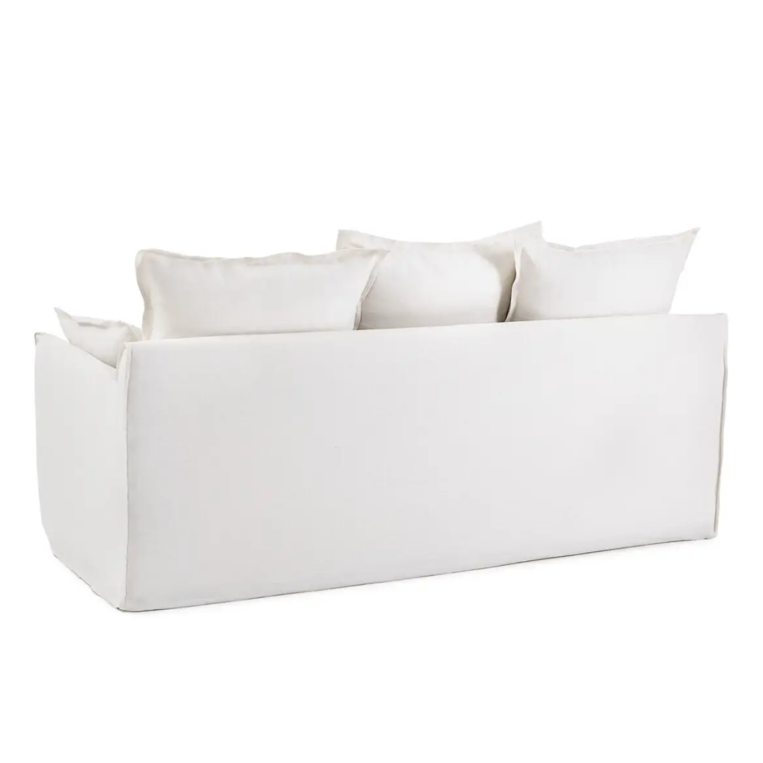 Coastal | Linen Style Slipcovered Feather 2 Seater Sofa - Banana Home