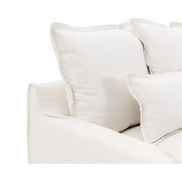 Coastal | Linen Style Slipcovered Feather 3 Seater Reversible Chaise Seater Sofa