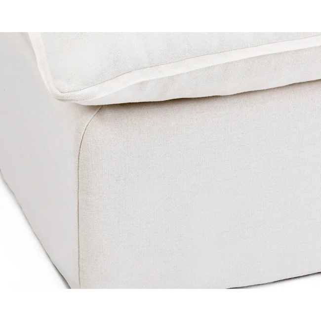 Coastal | Linen Style Ottoman - Banana Home
