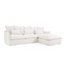 Coastal | Linen Style Slipcovered Feather 3  Chaise Seater Sofa - Banana Home