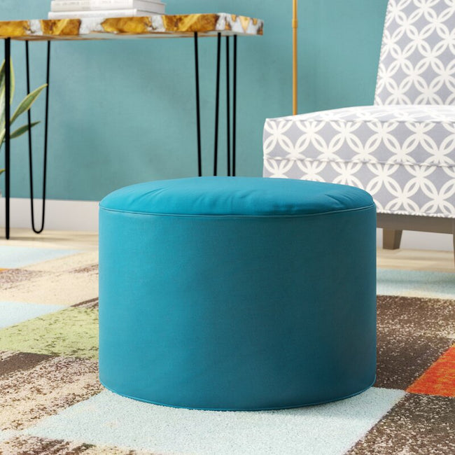 Century | Round Ottoman Footstool with Tufted Cushions - Banana Home