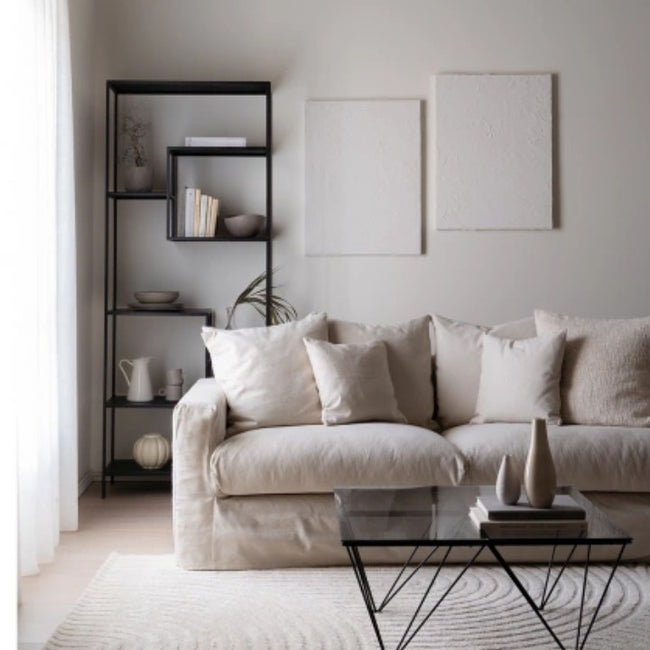 Hampton | Linen Feather Sofa 3 Seater – Banana Home