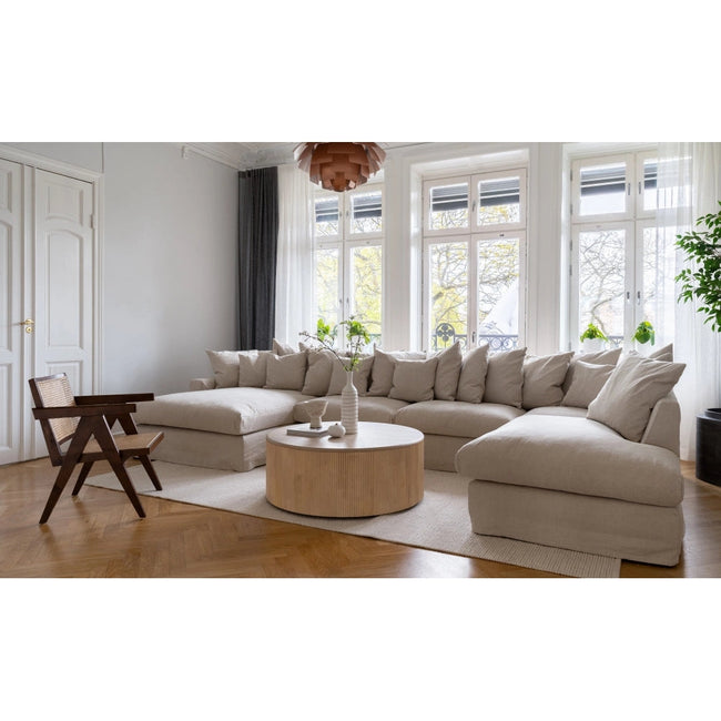 Hampton | Linen Feather Double Chaise Modular Sofa