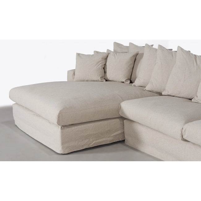 Hampton | Linen Feather Double Chaise Modular Sofa