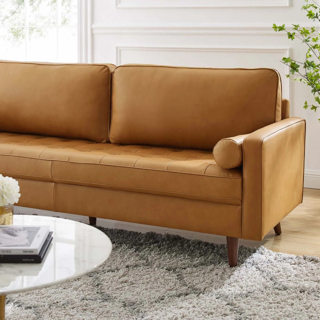Indigo | 3 Seater Sofa with Vegan Tan Leather