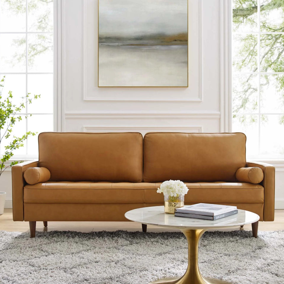 Indigo | 3 Seater Sofa with Vegan Tan Leather