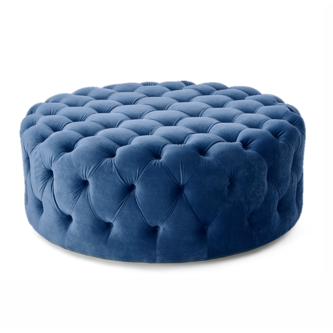 Willow | Round Ottoman Footstool with Tufted Cushions - Banana Home