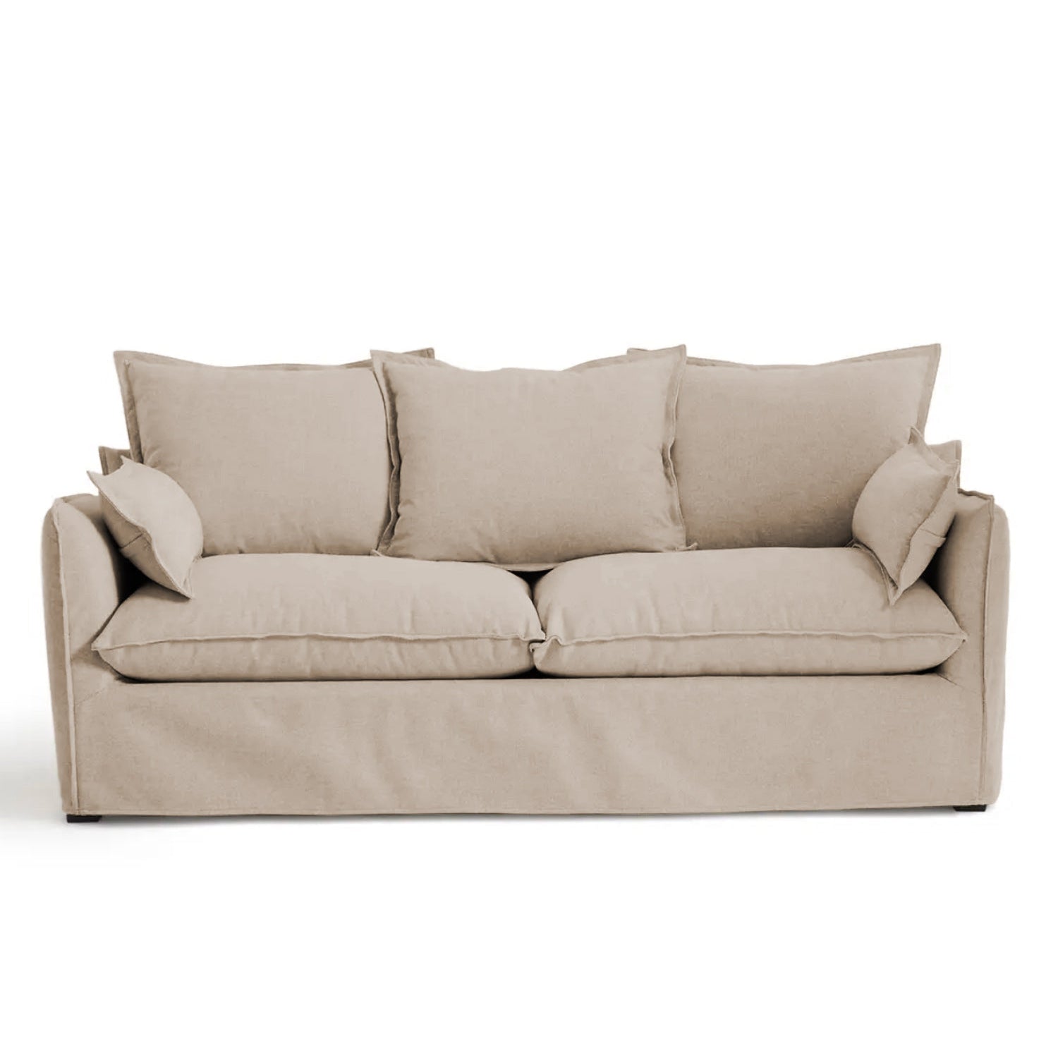 Coastal | Linen Style Slipcovered Feather 3 Seater Sofa