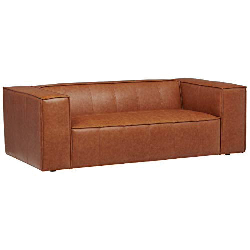 Baree | Large Boxy Leather 3 Seater Sofa