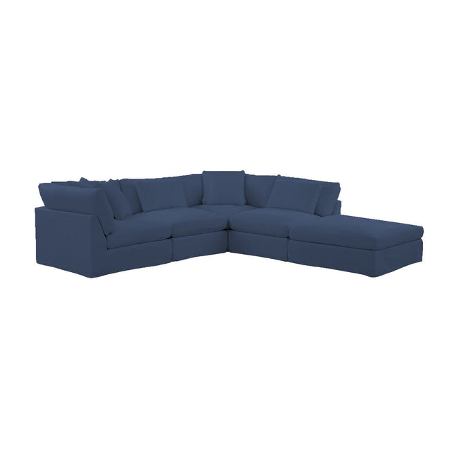 Bayside | Linen Feather Modular Couch 4 Pcs plus Ottoman