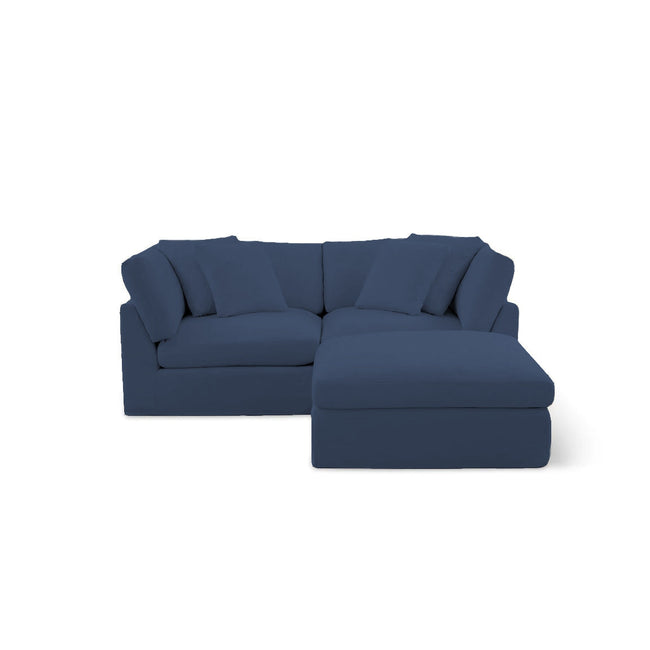 Bayside | Linen Feather Modular Couch 2 Pcs plus Ottoman