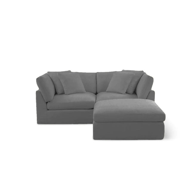 Bayside | Linen Feather Modular Couch 2 Pcs plus Ottoman