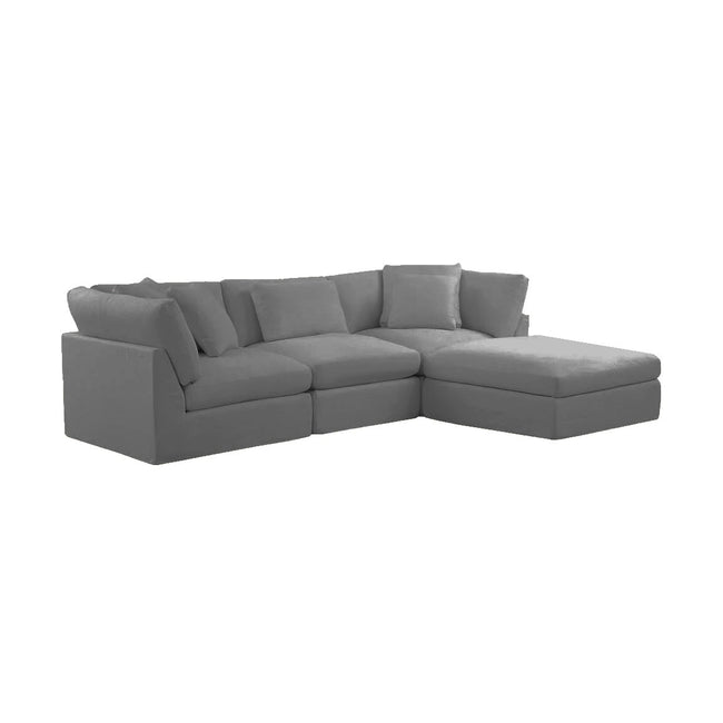 Bayside | Linen Feather Modular Couch 3 Pcs plus Ottoman