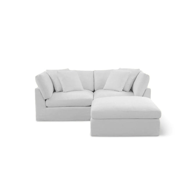 Bayside | Linen Feather Modular Couch 2 Pcs plus Ottoman