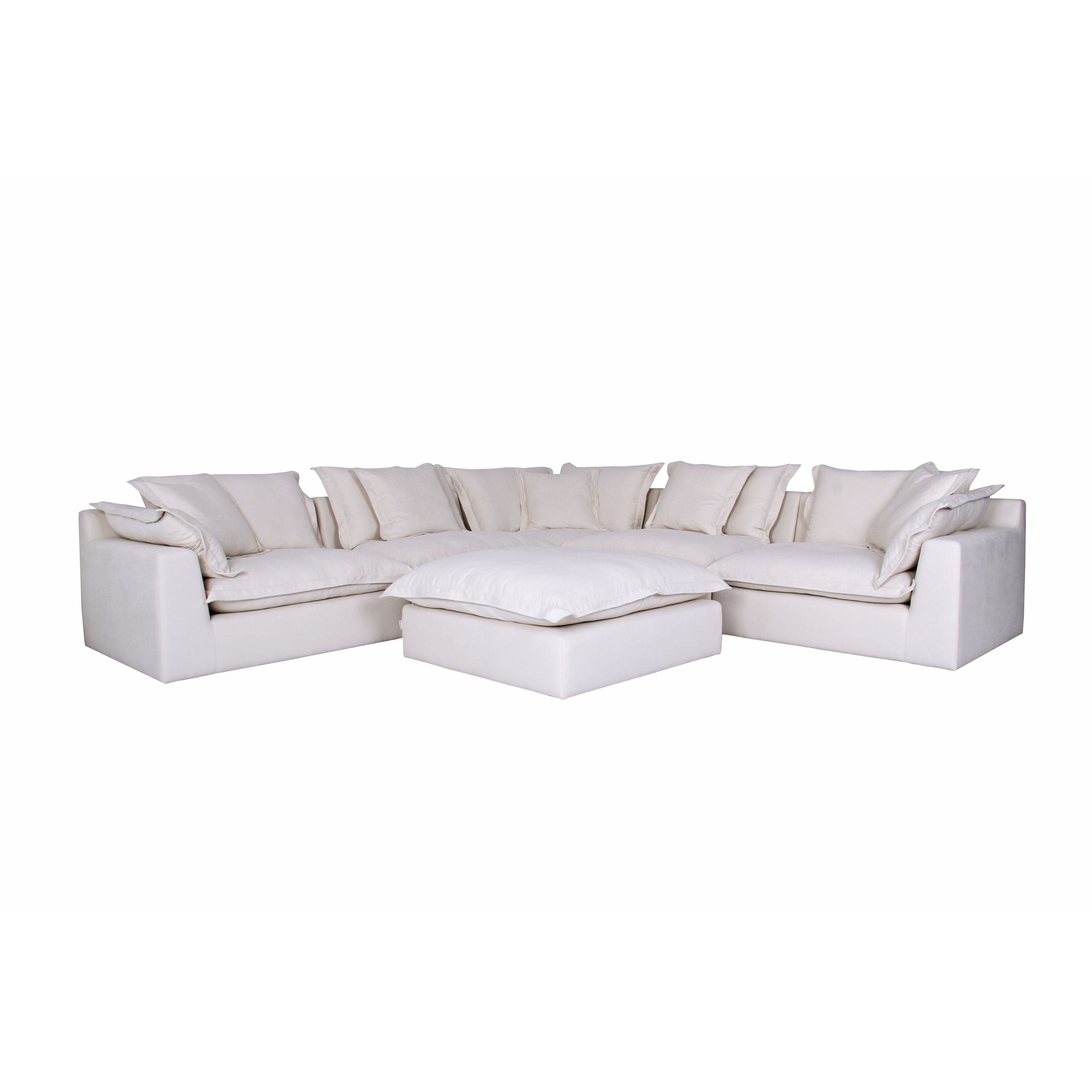 Cosy | Feather Cloud Modular Couch 5 Pcs Corner with Ottoman