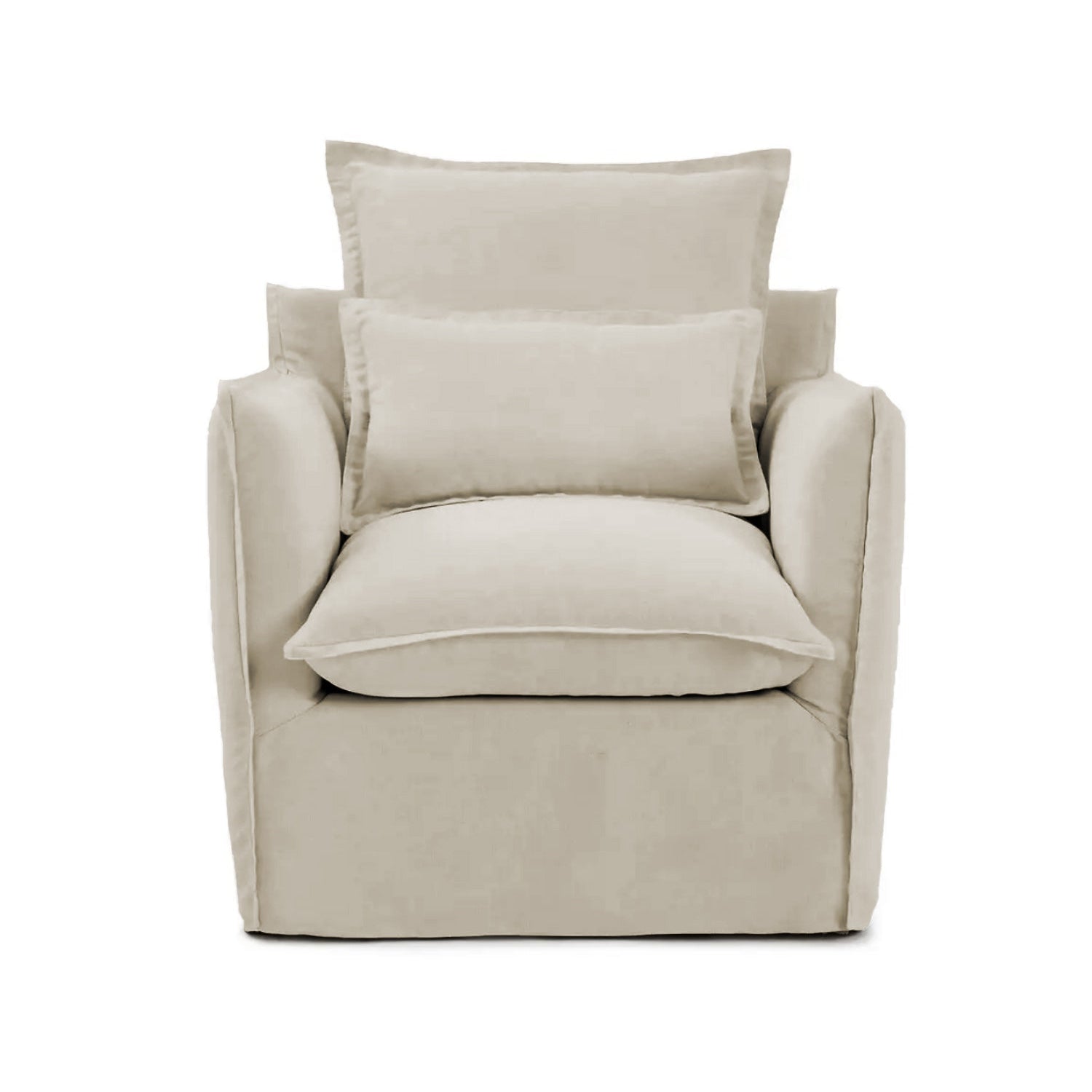 Coastal | Linen Style Slipcovered Feather Armchair Sofa